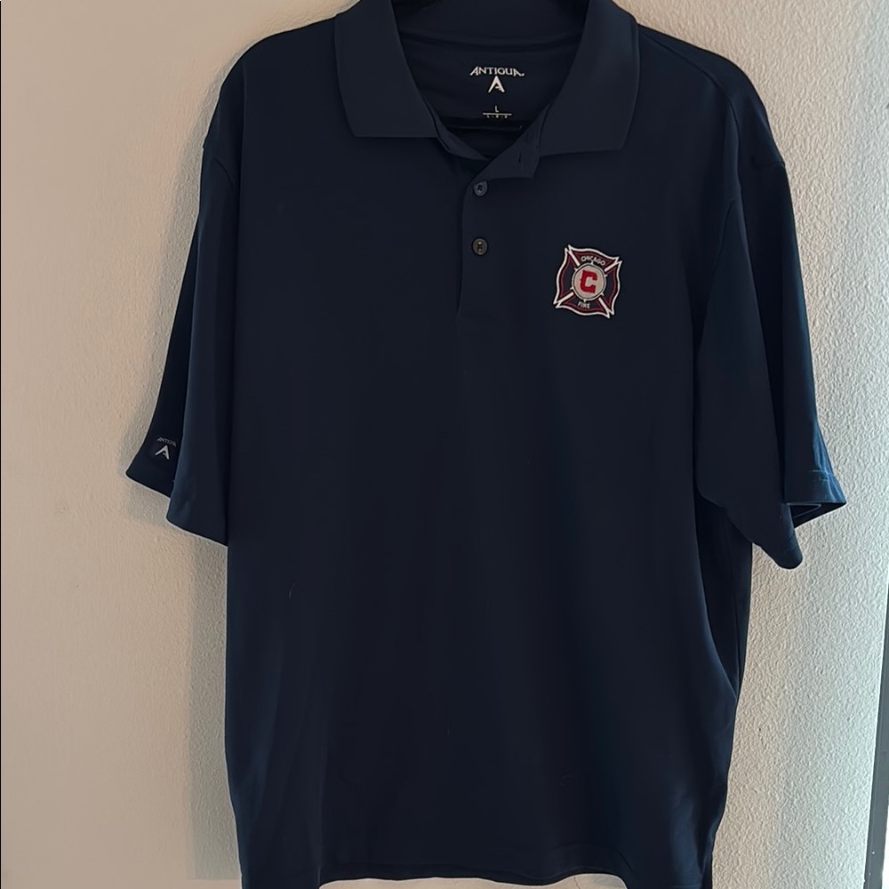 Vintage Chicago Fire Soccer Club Navy Polo Shirt - Men’s Size Large